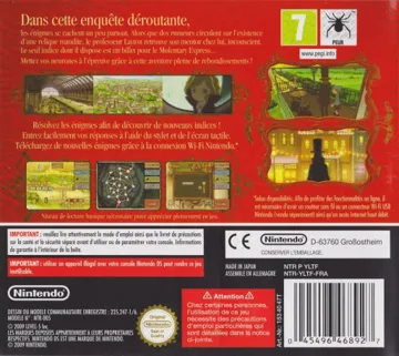 Professeur Layton et la Boite de Pandore (France) box cover back